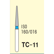 Бор діамантовий, під ТН № TC-11C-160/016, 1шт голкоподібний; діам.= 1.60 мм; роб.довж.= 10.0 мм; 100-120 мкм (зелений); (L=21.8 мм) (Tengyuan/Теньюань)