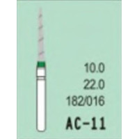 Бор діамантовий, під ТН № AC-11-182/016, 1шт циліндр загострений; діам.= 1.60 мм; роб.довж.= 10.0 мм; 100-120 мкм (зелений); (L=22 мм) (Tengyuan/Теньюань)