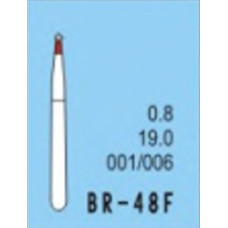 Бор діамантовий, під ТН № BR-48F-001/006, 1шт кулька; діам.= 0.60 мм; роб.довж.= 0.8 мм; 240-270 мкм (червоний); (L=19 мм) (Tengyuan/Теньюань)