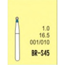 Бор діамантовий, під ТН № BR-S45-001/010, 1шт кулька; діам.= 1.00 мм; роб.довж.= 1.0 мм; 120-140 мкм (синій); (L=16.5 мм) (Tengyuan/Теньюань)