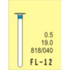 Бор діамантовий, під ТН № FL-12-818/040, 1шт колесо; діам.= 4.00 мм; роб.довж.= 0.5 мм; 120-140 мкм (синій); (L=19 мм) (Tengyuan/Теньюань)