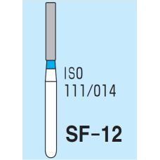 Бор діамантовий, під ТН № SF-12C-111/014, 1шт циліндр; діам.= 1.40 мм; роб.довж.= 8.0 мм; 120-140 мкм (синій); (L=19 мм) (Tengyuan/Теньюань)