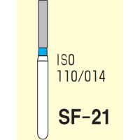 Бор діамантовий, під ТН № SF-21-110/014, 1шт циліндр; діам.= 1.40 мм; роб.довж.= 8.0 мм; 120-140 мкм (синій); (L=19 мм) (Tengyuan/Теньюань)