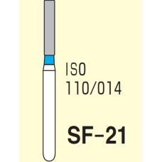 Бор діамантовий, під ТН № SF-21-110/014, 1шт циліндр; діам.= 1.40 мм; роб.довж.= 8.0 мм; 120-140 мкм (синій); (L=19 мм) (Tengyuan/Теньюань)