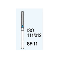 Бор діамантовий, під ТН № SF-11-111/012, 1шт циліндр; діам.= 1.20 мм; роб.довж.= 8.0 мм; 120-140 мкм (синій); (L=19 мм) (Tengyuan/Теньюань)