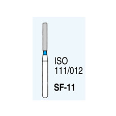 Бор діамантовий, під ТН № SF-11-111/012, 1шт циліндр; діам.= 1.20 мм; роб.довж.= 8.0 мм; 120-140 мкм (синій); (L=19 мм) (Tengyuan/Теньюань)