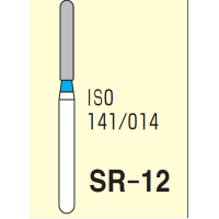 Бор діамантовий, під ТН № SR-12-141/014, 1шт циліндр заокруглений; діам.= 1.40 мм; роб.довж.= 8.0 мм; 120-140 мкм (синій); (L=19 мм) (Tengyuan/Теньюань)