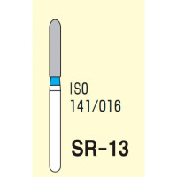 Бор діамантовий, під ТН № SR-13-141/016, 1шт циліндр заокруглений; діам.= 1.60 мм; роб.довж.= 8.0 мм; 120-140 мкм (синій); (L=19 мм) (Tengyuan/Теньюань)
