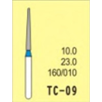 Бор діамантовий, під ТН № TC-09-160/010, 1шт голкоподібний; діам.= 1.00 мм; роб.довж.= 10.0 мм; 120-140 мкм (синій); (L=23 мм) (Tengyuan/Теньюань)