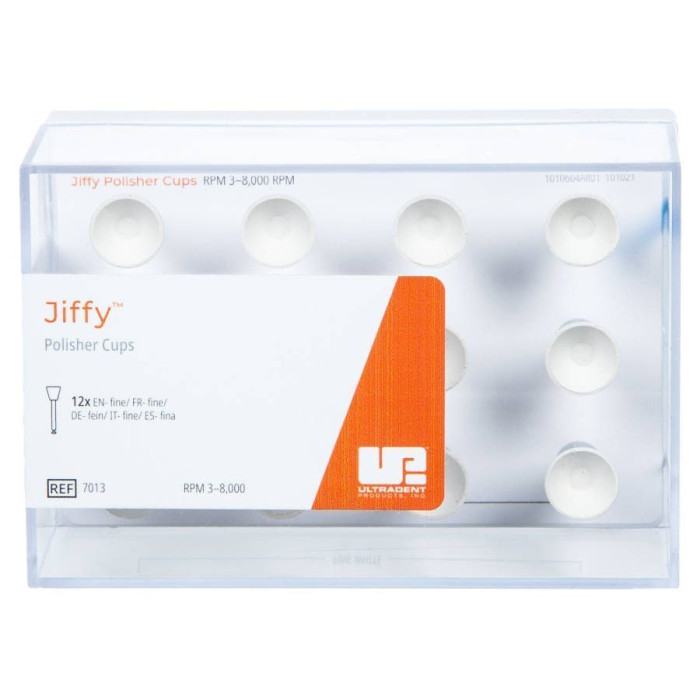 Головка полірувальна під КН Jiffy (Джіффі) № 7013, 1шт (білий; форма: чашка; абраз.= Fine (фініш); під кутовий накінечник (КН)) (Ultradent/Ультрадент)