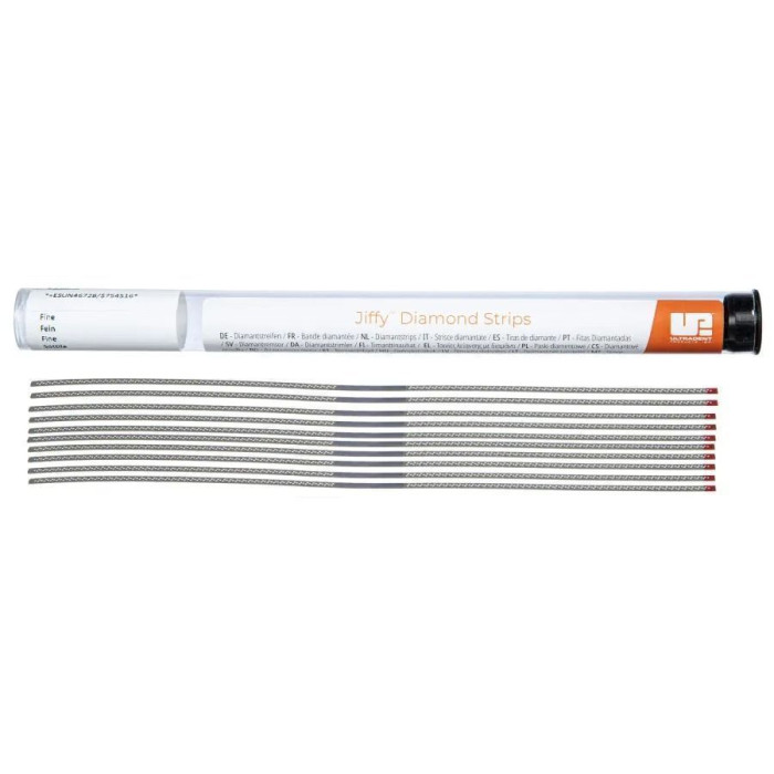 Jiffy Diamond Strips Perforated № 4672, 1шт (довжина= 150 мм; червоний; шир.= 2.5 мм; товщ.= 100 мкм; абраз.= Fine (фініш)) - Штрипси металеві перфоровані (Ultradent/Ультрадент)