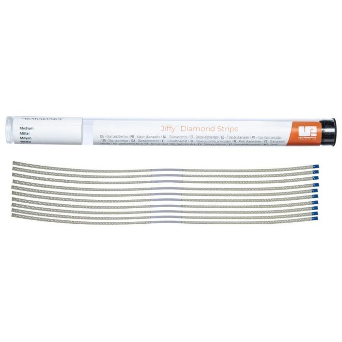 Jiffy Diamond Strips Perforated № 4671, 1шт (довжина= 150 мм; блакитний; шир.= 2.5 мм; товщ.= 140 мкм; абраз.= Medium (середня)) - Штрипси металеві перфоровані (Ultradent/Ультрадент)