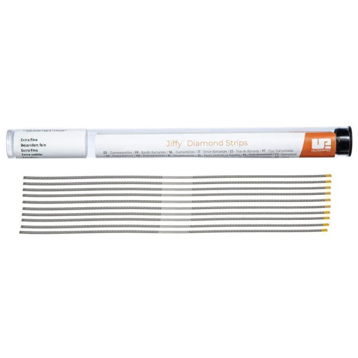 Jiffy Diamond Strips Perforated № 4673, 1шт (довжина= 150 мм; жовтий; шир.= 2.5 мм; товщ.= 80 мкм; абраз.= Super Fine (супер фініш)) - Штрипси металеві перфоровані (Ultradent/Ультрадент)