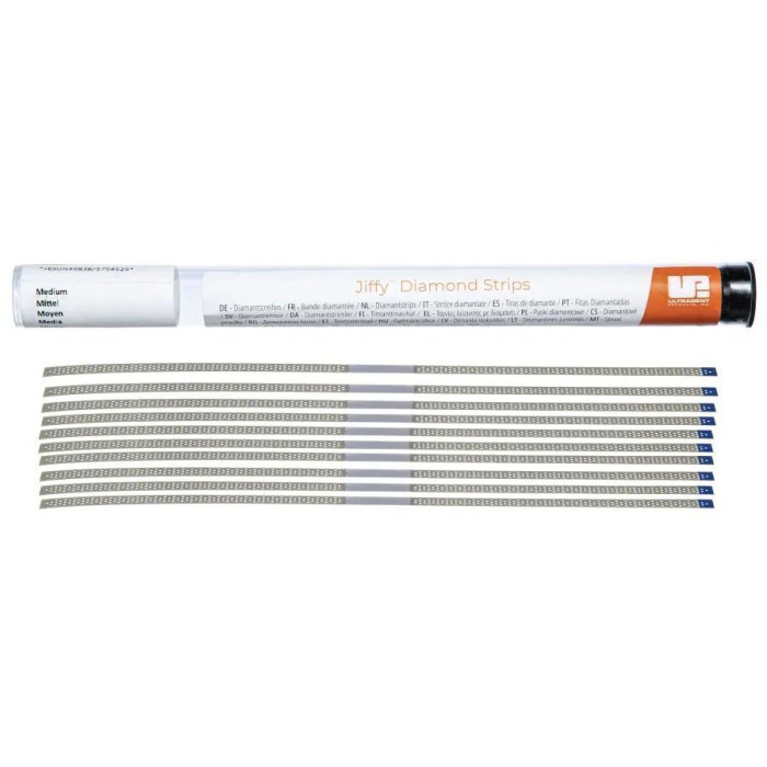Jiffy Diamond Strips Perforated № 4683, 1шт (довжина= 150 мм; блакитний; шир.= 4.0 мм; товщ.= 140 мкм; абраз.= Medium (середня)) - Штрипси металеві перфоровані (Ultradent/Ультрадент)
