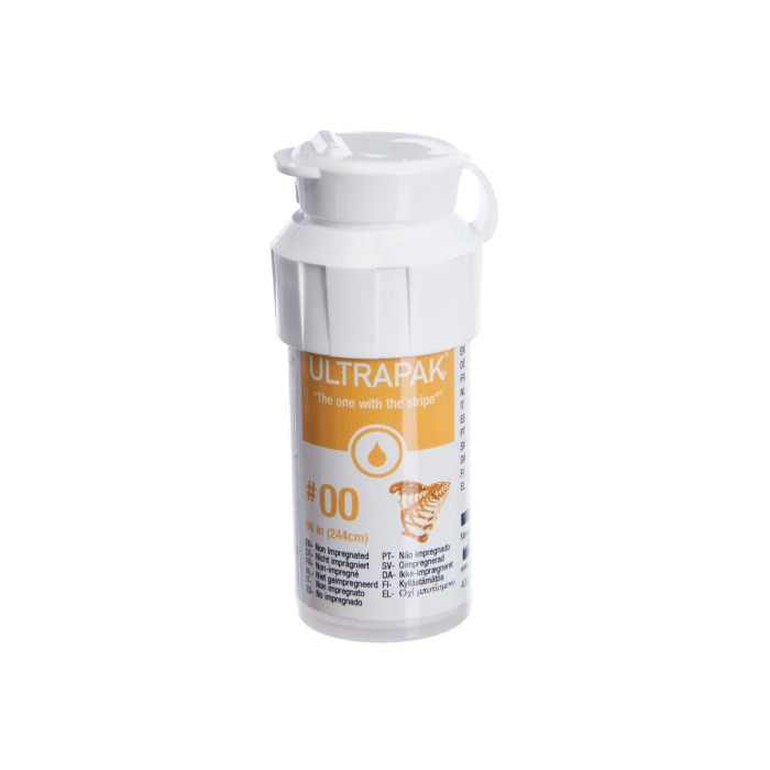 Ultrapak (Ультрапак) № 136, 1шт (довжина= 244 см; розм.= # 00) - Ретракційна нитка (без просочення) (Ultradent/Ультрадент)