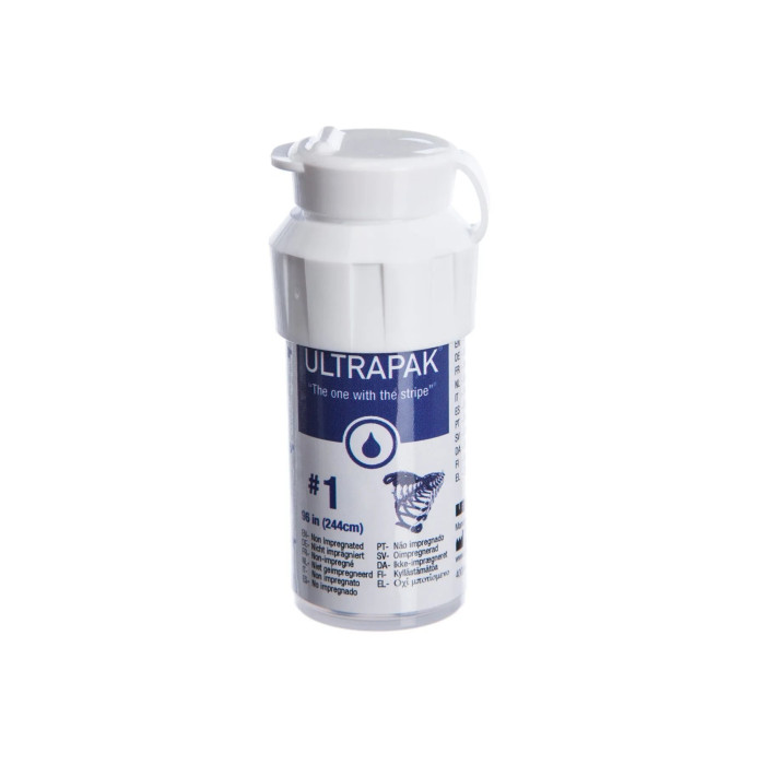 Ultrapak (Ультрапак) № 132, 1шт (довжина= 244 см; розм.= # 1) - Ретракційна нитка (без просочення) (Ultradent/Ультрадент)