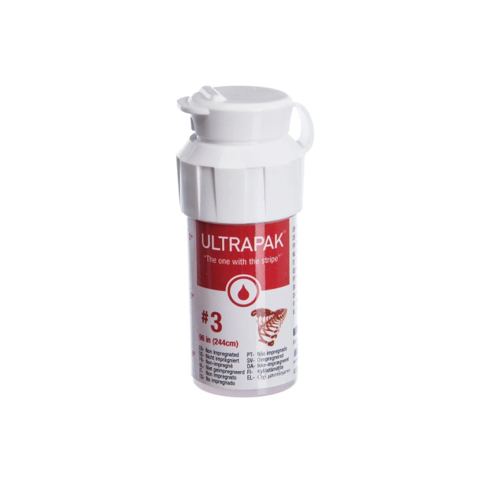 Ultrapak (Ультрапак) № 134, 1шт (довжина= 244 см; розм.= # 3) - Ретракційна нитка (без просочення) (Ultradent/Ультрадент)