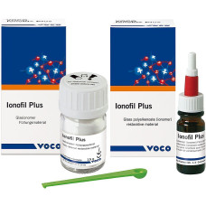 Ionofil Plus (Іонофіл Плюс) № 1520, Н-р: 3х15г+10мл+3мл (A1, A2, A3) - Пломбувальний матеріал, склоіономерний (VOCO/Воко)