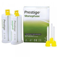 Prestige Monophase (Престіж Монофаз), Пак.: 2 х  картр.50мл колір: зелений (+12 змішуючих насадок) - Відбиткова маса (VPS, A-силікон), корега, середня в'язкість (тип2) (Vannini/Ванніні)