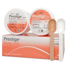 Prestige Putty (Престіж Патті) № 055001, Пак.: 2 х банка 300мл колір: персиковий (+дві ложки) - Відбиткова маса (VPS, A-силікон), база, дуже висока в'язкість (тип 0) (Vannini/Ванніні)