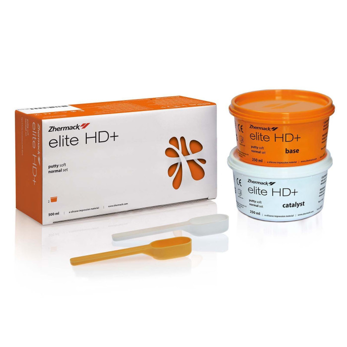 elie HD+ Putty Normal № C203000, Пак.: 2х250мл - Відбиткова маса (VPS, A-силікон), база, висока в'язкість (Zhermack/Жермак)