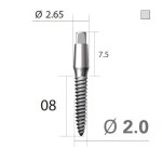 Імплантат 4-х гранна опора SlimLine (SlimOneBody) (СлімЛайн (СлімВанБоді)) № EUS203008, 1шт діам.= 2.00 мм; довжина= 8.0 мм; вис.ясен.= 1.5 мм (Dentium/Дентіум)