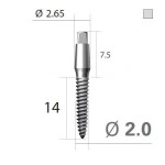 Імплантат 4-х гранна опора SlimLine (SlimOneBody) (СлімЛайн (СлімВанБоді)) № EUS203014, 1шт діам.= 2.00 мм; довжина= 14 мм; вис.ясен.= 1.5 мм (Dentium/Дентіум)