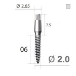 Імплантат 4-х гранна опора SlimLine (SlimOneBody) (СлімЛайн (СлімВанБоді)) № IUS201506, 1шт діам.= 2.00 мм; довжина= 6.0 мм; вис.ясен.= 1.5 мм (Dentium/Дентіум)
