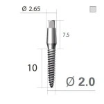 Імплантат 4-х гранна опора SlimLine (SlimOneBody) (СлімЛайн (СлімВанБоді)) № IUS201510, 1шт діам.= 2.00 мм; довжина= 10 мм; вис.ясен.= 1.5 мм (Dentium/Дентіум)