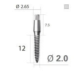 Імплантат 4-х гранна опора SlimLine (SlimOneBody) (СлімЛайн (СлімВанБоді)) № IUS201512, 1шт діам.= 2.00 мм; довжина= 12 мм; вис.ясен.= 1.5 мм (Dentium/Дентіум)