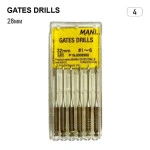 Gates Drills (Гейтс Дріллс), 6шт/пак довж.=28 мм; № 4 - Розгортки кореневі, машинні (Mani/Мані)